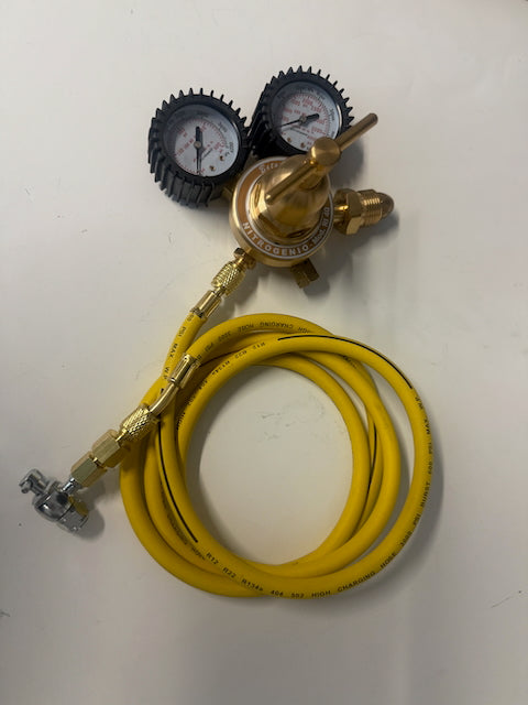 Nitrogen Pressure regulator with gauge, hose, and T-Handle