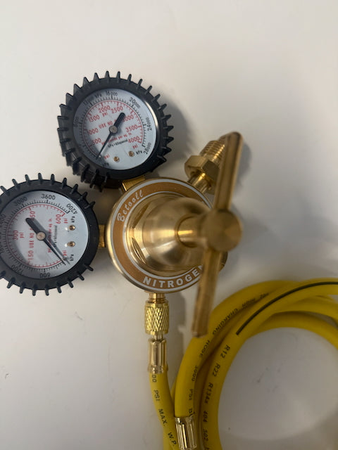 Nitrogen Pressure regulator with gauge, hose, and T-Handle